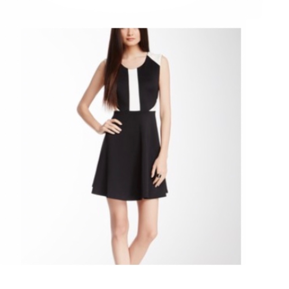Romeo & Juliet Couture Black & White Colorblock Cocktail Dress